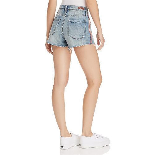  BLANKNYC Striped Distressed Denim Shorts in Now Or Never