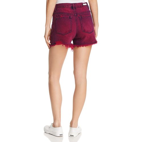  BLANKNYC High-Rise Distressed Denim Shorts in Magenta Glow