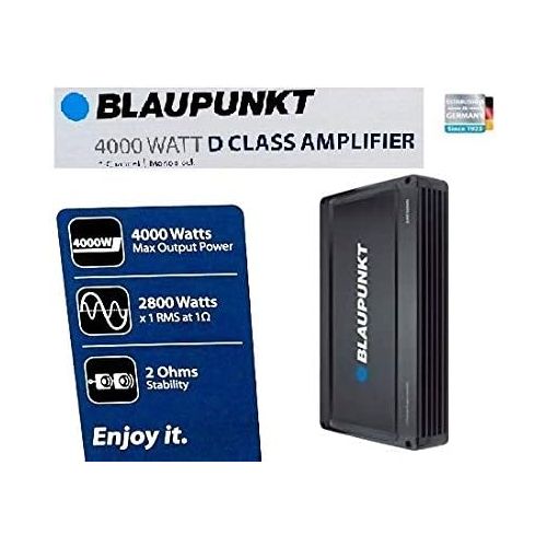  BLAUPUNKT AMP4000D 4000W Max 1-CH Monoblock Class D Stereo Car Audio Amplifier