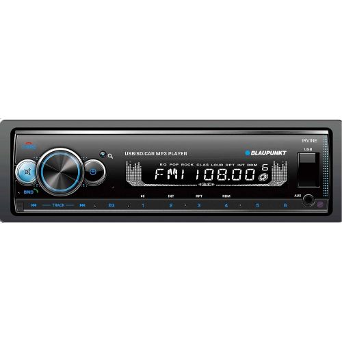 BLAUPUNKT Irvine70 Multimedia Car Stereo - Single DIN LCD Display with Bluetooth Streaming, Hands-Free Calling, MP3/USB Front Aux, AM/FM Receiver - Detachable Faceplate
