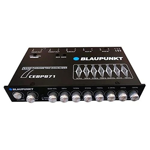  Blaupunkt CEBP871 7-Band Car Audio Graphic Equalizer with Front 3.5mm Auxiliary Input, Rear RCA Auxiliary Input and High Level Speaker Inputs