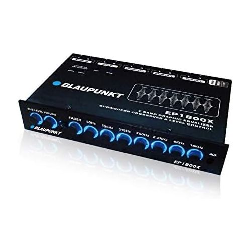  Blaupunkt EP1800X 7-Band Car Audio Graphic Equalizer with Front 3.5mm Auxiliary Input, Rear RCA Auxiliary Input and High Level Speaker Inputs