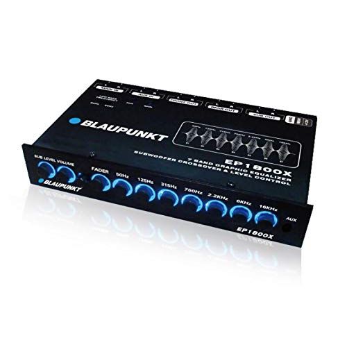  Blaupunkt EP1800X 7-Band Car Audio Graphic Equalizer with Front 3.5mm Auxiliary Input, Rear RCA Auxiliary Input and High Level Speaker Inputs