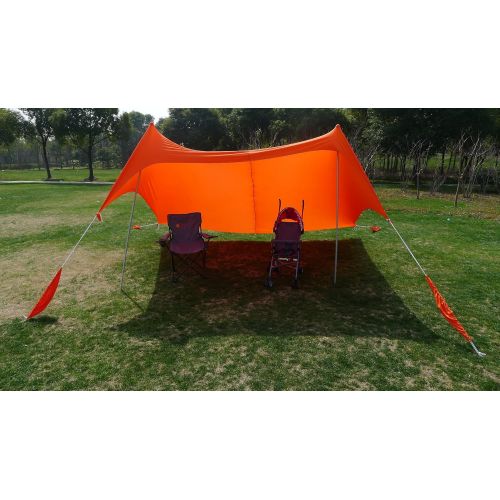  BLESSING Tent for beach or grassland-two size 10x10 and 7X7 feet -anti wind pegs-easy installation-lightweight & portable-UPF50-best Lycra fabric