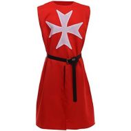 BLESSUME Medieval Knight Tunic Cosplay Costume Top with Cross