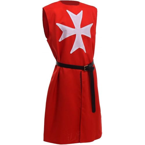  BLESSUME Medieval Knight Tunic Cosplay Costume Top with Cross