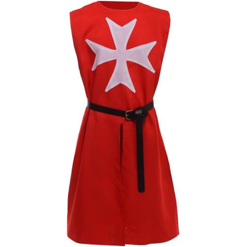  BLESSUME Medieval Knight Tunic Cosplay Costume Top with Cross