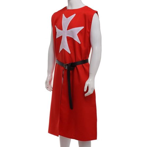  BLESSUME Medieval Knight Tunic Cosplay Costume Top with Cross