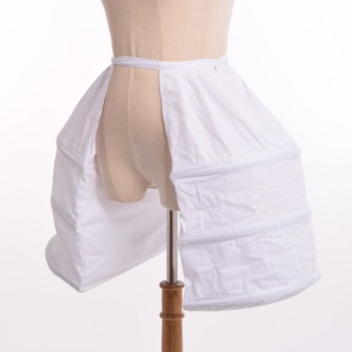  BLESSUME Blessume Victorian Dress Double Pannier Petticoat, White, One size