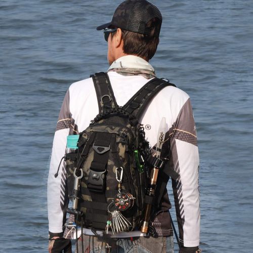  [아마존베스트]BLISSWILL Fishing Backpack Storage Bag Outdoor Tackle Bag Large Fishing Gear Bag Water Resistant Outdoor Shoulder Backpack Fishing Equipment Bag (Improved Version)