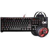 BLOODY [Bundle] Optical Gaming Keyboard & Headset Bundle - Light Strike Optical Switches (Faster Than Mechanical / 0.2ms Response) & 40mm Carbon Fiber Driver Gaming Headset with Mic Boom