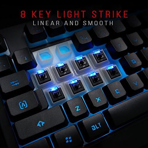  Bloody B188 8-Key Light Strike (LK) Optical Mechanical Gaming Keyboard ? Tri-Color LED Backlit ? Smooth/Linear Black Switch