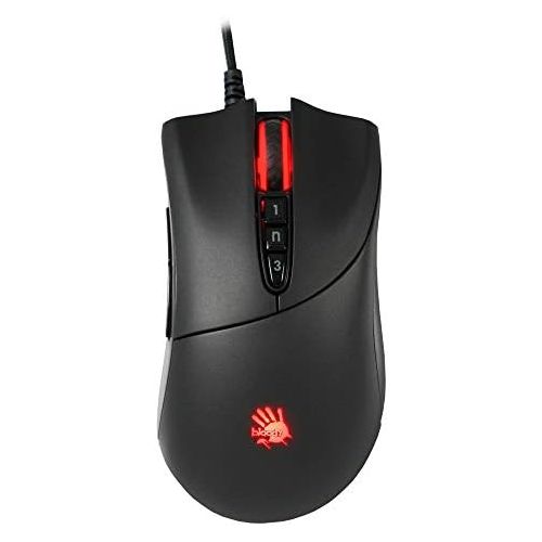  Bloody SP30 Ergonomic Optical Switch Gaming Mouse - Fastest Mouse Switch in Gaming - Enthusiast Grade 3360 Sensor - 8 Programmable Buttons - Non-Slip Rubberized Black - 12,000 DPI