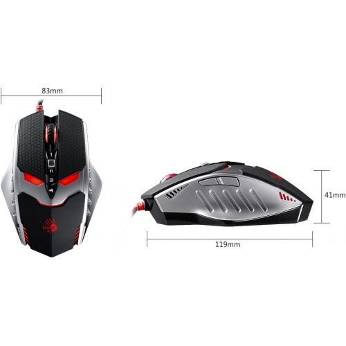  BLOODY TL80 Termin8r Ultra-Core Laser Gaming Mouse Light Strike (LK) Optical Switch & Scroll - Shift Lever and 8 Programmable Buttons with Advanced Macros - XGlide Armored Mouse Feet - US