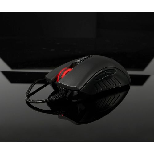  Bloody SP30 Ergonomic Optical Switch Gaming Mouse - Fastest Mouse Switch in Gaming - Enthusiast Grade 3360 Sensor - 8 Programmable Buttons - Non-Slip Rubberized Black - 12,000 DPI
