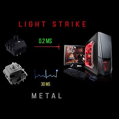  Bloody B188 8-Key Light Strike (LK) Optical Mechanical Gaming Keyboard ? Tri-Color LED Backlit ? Smooth/Linear Black Switch