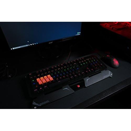  Bloody Gaming B740S Wired Optical Gaming Keyboard with Ergonomic Wrist Rest ? Quiet & Satisfying Switch Keyboard - LED Backlit Illuminated Keys ? Water/Splash Resistant - [Black Sw