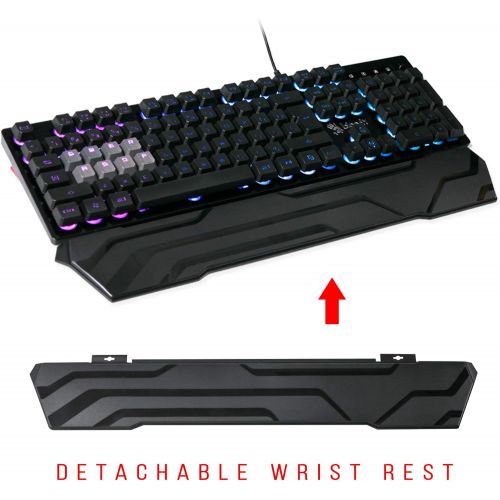  Bloody B380 Light Strike 8 Key Optical Membrane Gaming Keyboard Full RGB LED Backlit Keyboard Smooth & Linear Quite Keys Ergonomic Detachable Wrist Rest Design LK Optical Gaming Se