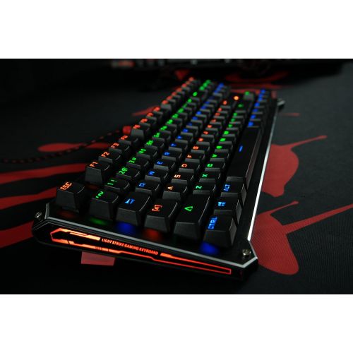  BLOODY Bloody Gaming Mechanical Keyboard (TKL) with Light Strike (LK) Optical Blue Switch 0.2ms Response - Water Resistance and LED Backlit