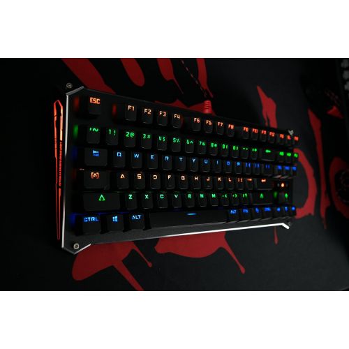  BLOODY Bloody Gaming Mechanical Keyboard (TKL) with Light Strike (LK) Optical Blue Switch 0.2ms Response - Water Resistance and LED Backlit