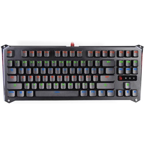  BLOODY Bloody Gaming Mechanical Keyboard (TKL) with Light Strike (LK) Optical Blue Switch 0.2ms Response - Water Resistance and LED Backlit