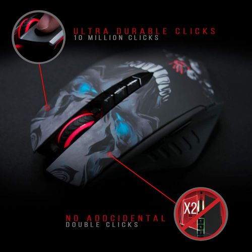  BLOODY R8 Ultra-Core Wireless Gaming Mouse with Light Strike (LK) Optical Switch & Scroll Wheel - 8 Programmable Buttons and Advanced Macro