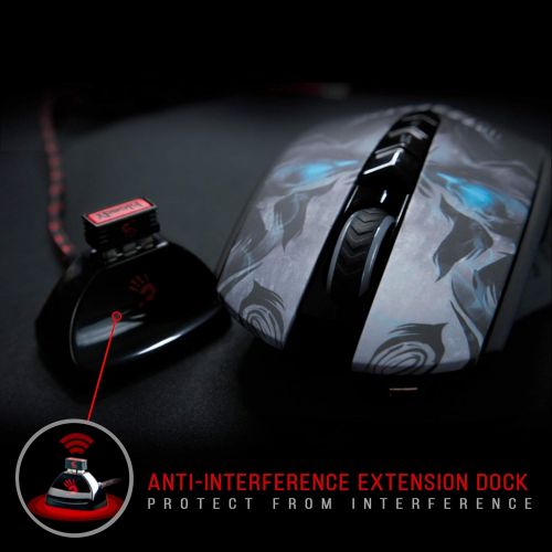  BLOODY R8 Ultra-Core Wireless Gaming Mouse with Light Strike (LK) Optical Switch & Scroll Wheel - 8 Programmable Buttons and Advanced Macro