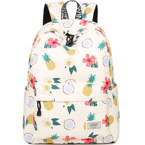  BLOOMSTAR School Bookbag for Girls, Cute Pineapple Water Resistant Laptop Backpack College Bags Women Travel Daypack