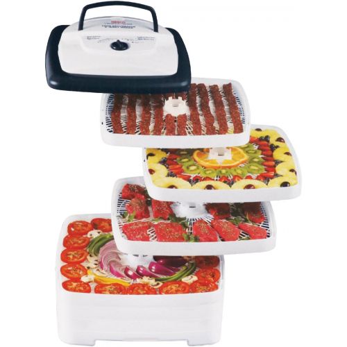  Nesco  Square-Shaped 6-Tray Dehydrator FD-80B3  6 Clean A Screens, 2 Fruit Roll Sheets & 2 Original Spices