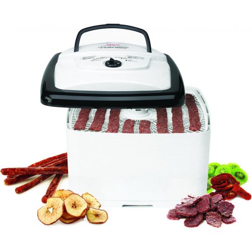  Nesco  Square-Shaped 6-Tray Dehydrator FD-80B3  6 Clean A Screens, 2 Fruit Roll Sheets & 2 Original Spices