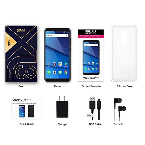  BLU Vivo XL3 Plus - 6.0” HD+18:9 Display Smartphone with Qualcomm Snapdragon  Black