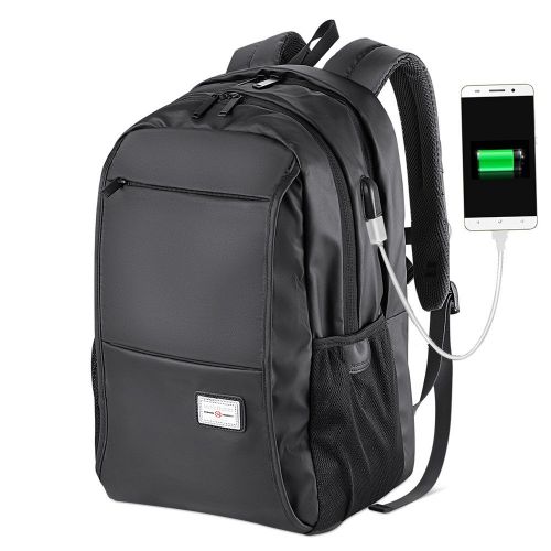  BLUBOON School Backpack Boys Bookbags Water Resistant Laptop Computer Bag with USB Charging Port College Student Backpack (Black)