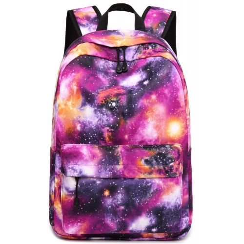  BLUBOON Girls School Backpack Teens Galaxy School Bags Kids Bookbag with Laptop Sleeve (Galaxy Purple-0033-3)