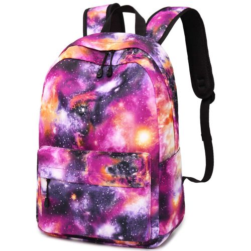  BLUBOON Girls School Backpack Teens Galaxy School Bags Kids Bookbag with Laptop Sleeve (Galaxy Purple-0033-3)