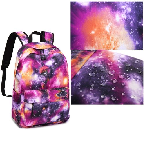  BLUBOON Girls School Backpack Teens Galaxy School Bags Kids Bookbag with Laptop Sleeve (Galaxy Purple-0033-3)