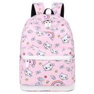 BLUBOON School Backpack for Girls Boys Kids Travel School Bags Cute Bookbag Holds 14-inch Laptop (Pink 0031)