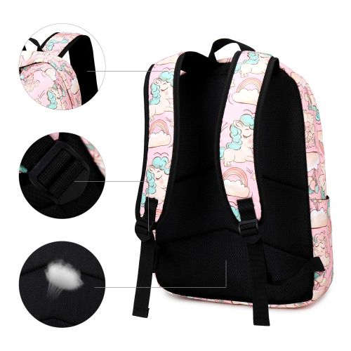  BLUBOON School Backpack for Girls Boys Kids Travel School Bags Cute Bookbag Holds 14-inch Laptop (Pink 0031)