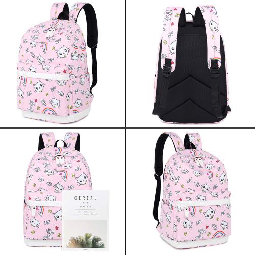  BLUBOON School Backpack for Girls Boys Kids Travel School Bags Cute Bookbag Holds 14-inch Laptop (Pink 0031)