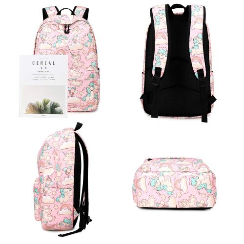  BLUBOON Backpack for School Girls Teens Bookbag Set Glittering 15 inches Laptop Daypack (Off White-0024)