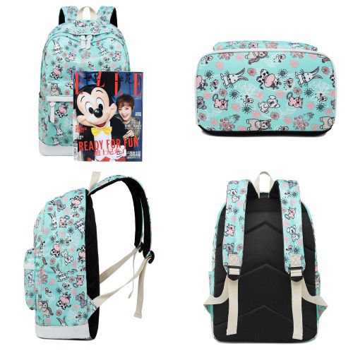  BLUBOON Backpack for School Girls Teens Bookbag Set Glittering 15 inches Laptop Daypack (Off White-0024)