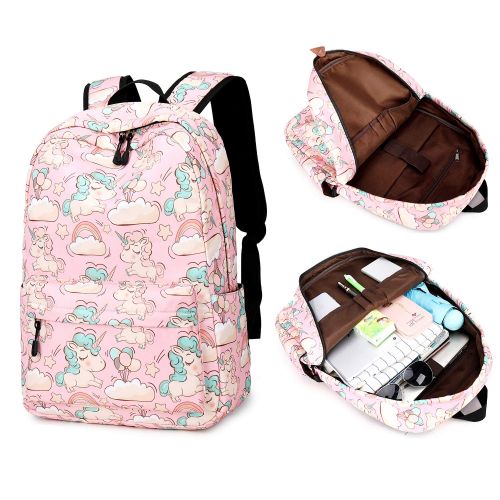  BLUBOON Backpack for School Girls Teens Bookbag Set Glittering 15 inches Laptop Daypack (Off White-0024)