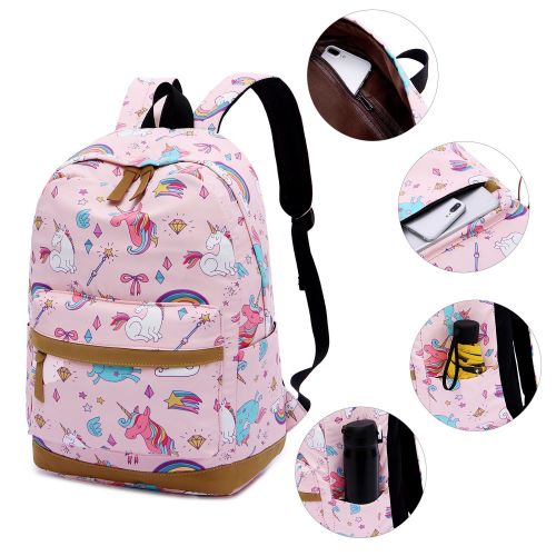  BLUBOON Backpack for School Girls Teens Bookbag Set Glittering 15 inches Laptop Daypack (Off White-0024)