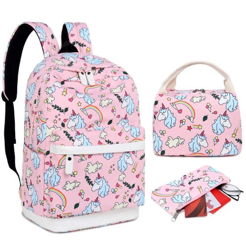  BLUBOON Backpack for School Girls Teens Bookbag Set Glittering 15 inches Laptop Daypack (Off White-0024)