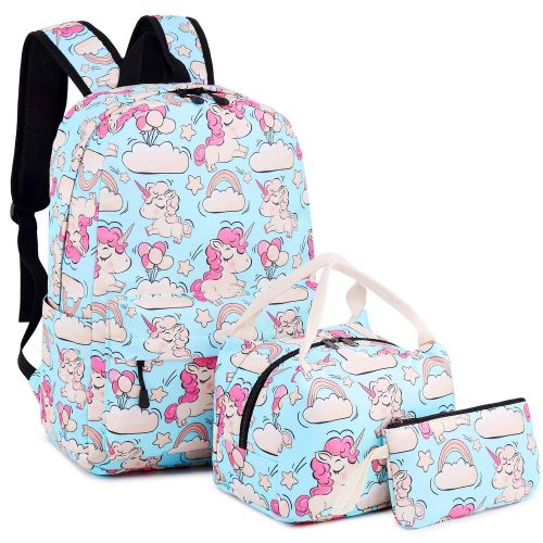  BLUBOON Backpack for School Girls Teens Bookbag Set Glittering 15 inches Laptop Daypack (Off White-0024)