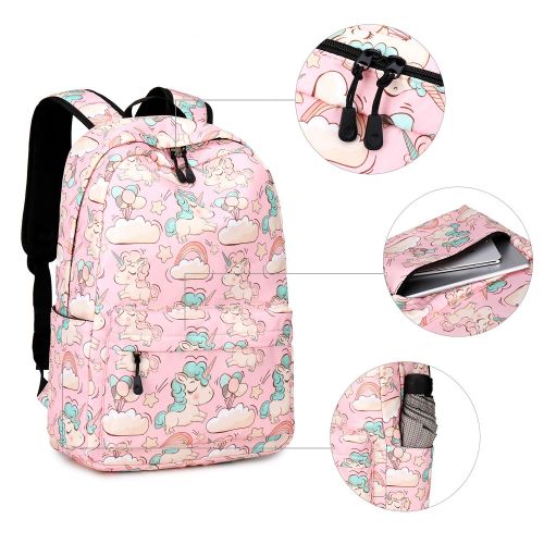  BLUBOON Backpack for School Girls Teens Bookbag Set Glittering 15 inches Laptop Daypack (Off White-0024)