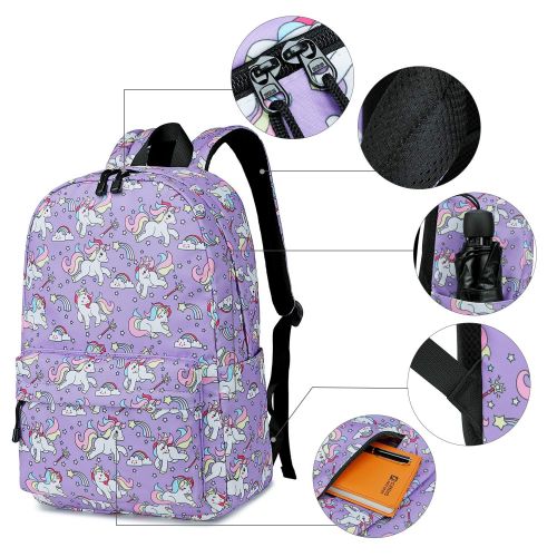  BLUBOON Backpack for School Girls Teens Bookbag Set Glittering 15 inches Laptop Daypack (Off White-0024)