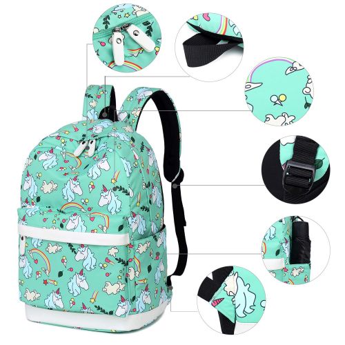  BLUBOON Backpack for School Girls Teens Bookbag Set Glittering 15 inches Laptop Daypack (Off White-0024)