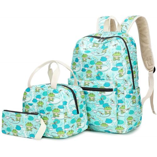  BLUBOON Backpack for School Girls Teens Bookbag Set Glittering 15 inches Laptop Daypack (Off White-0024)