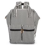 BLUBOON School Backpack College Laptop Bag for Women Ladies Fits 15.6 inch Notebook Travel Rucksack Black/White Stripe
