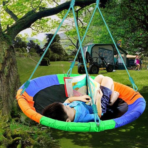  [아마존 핫딜]  [아마존핫딜]BLUE ISLAND Tree Swing-Childrens Outdoor Large Size 40 Diameter Durable Swing-Easy Installation